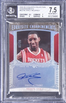 2005-06 UD "Exquisite Collection" Enshrinements #EETM Tracy McGrady Signed Card (#02/25) - BGS NM+ 7.5/BGS 10